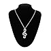 Music Note Necklace,Haluoo Dainty Sterling Silver/Gold Rhinestones Music Note Pendant Necklace for Women Ladies Fashion Long Sweater Chain Necklace Jewelry,28″ Chain Length (Silver)thumb 4