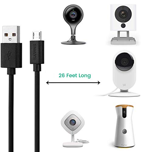 Smays Extension Cable Black Replacement for Yi Camera, Wyze Cam Pan V2