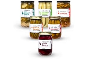 RICK'S PICKS Rick’s Picks Seller Pack Pickles | Pickles, Beets, Okra, and Green Beans | Fat-Free, Gluten-Free, Low-carb | No artificial flavors, additives, or preservatives | 6pk