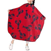 Children Barber Cape for Kid Haircut Umbrella Hair Catcher Kids Hair Styling Cutting Cape Apron Lobster Red Pattern