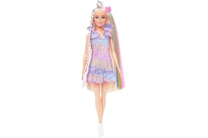 Barbie Fun & Fancy Doll & Accessories, Blonde Fashion Doll with Extra-Long Hair & 2 Looks, Including Silver Metallic Dress & Hair Extension