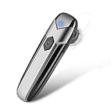 Bluetooth Headset, Q-YEE Hands Free Wireless Earpiece V4.1 with Noice reduction Mic for Office/Driving (Silver&Grey)