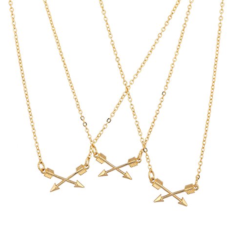 Lux Accessories BFF Best Friends Forever Triple Crossing Arrow Matching Necklace Set Lux Accessories BFF Best Friends Forever Triple Crossing Arrow Matching Necklace Set