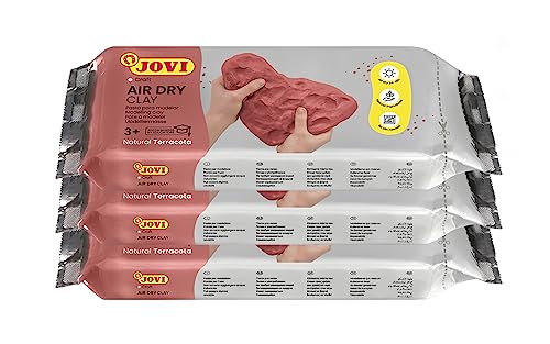 Jovi - Air Dry Modeling Clay, Set of 3 Units, 1.1lb Each, Total of 3.3 lb, No Oven Needed, Terracotta Color, Pottery Clay for Arts and Crafts Projects (P88/3)