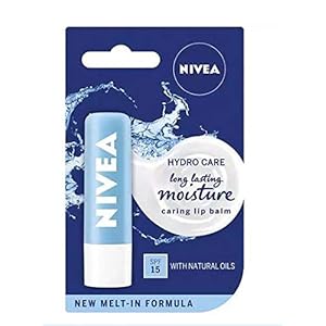 NIVEA Lip Balm Hydro Care with SPF 15 (4.8g), Hydrating Lip Balm with Aloe Vera, Moisturising Lip Care with Natural Oils…