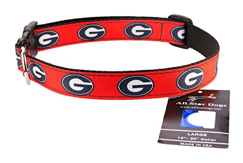 Georgia Bulldogs Ribbon Dog Collar - Medium