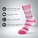 HOT FEET Kids Thermal Socks – Warm Winter Socks for Boys & Girls, Cozy & Insulated, Thick Heated Sock 2 Pack, shoe size 2-6, Pink Star and Pink Stripe