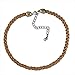 American West Sterling Silver and Bronze Braided Leather Cord Necklace 17 to 21 Inch