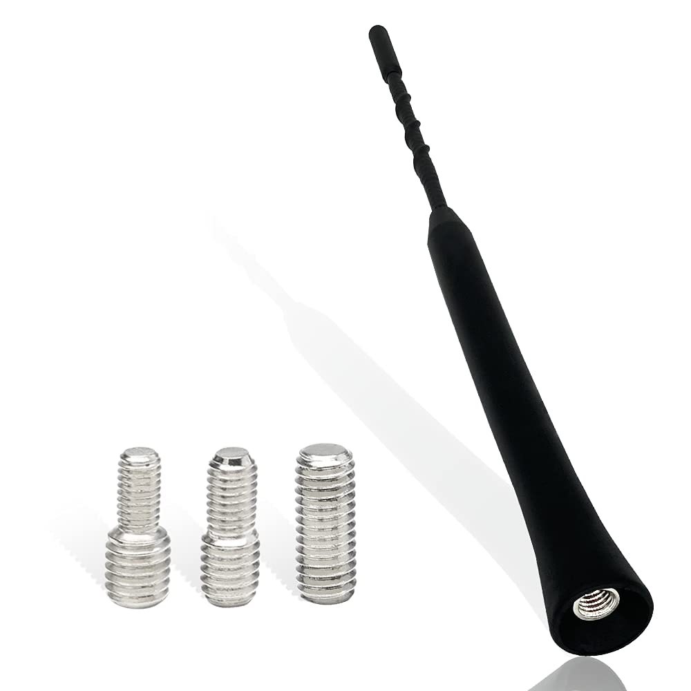 Vecys Universal 24CM Car Antenna Rod With 3 Adapters (M4, M5, M6) for FM AM Radio DAB DAB+ Tuning