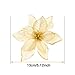 SATINIOR 20 Packs Christmas Faux Flowers Glitter Poinsettia Christmas Tree Ornament DIY Holiday Floral Arrangements (Gold)