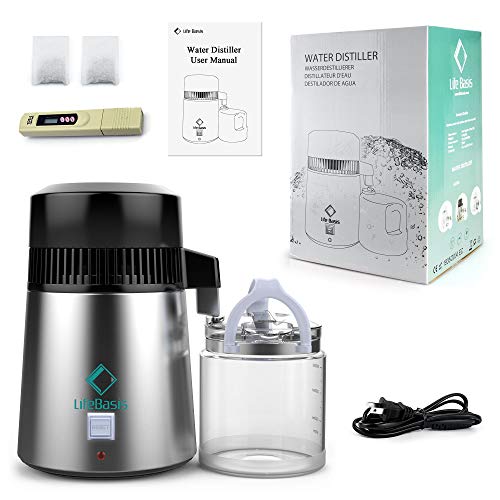 Life Basis Water Distiller Stainless Steel 4 Liter Water Distillation with Glass Carafe Nozzle Insert and Pure Efficiently Make Clean Water for Home Use - Thumbnail 6