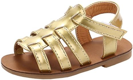 lakiolins Toddler Girl Summer Glitter Strappy Gladiator Flat Sandal Beach Slingback Sandal