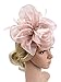 Urban CoCo Women's Vintage Flower Feather Mesh Net Fascinator Hair Clip Hat Party Wedding (Nude Pink-Series 4)