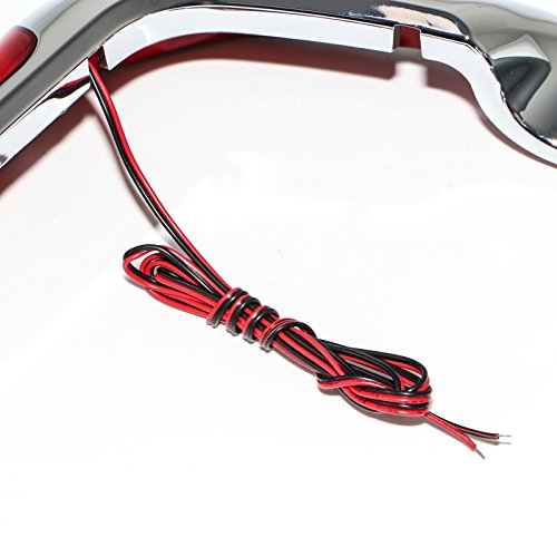 Senkauto Chrome Saddlebag Red LED Side Marker Light Cover for Harley Touring Road Electra Street Glide 2014-2018