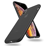 Humixx Shockproof Series iPhone Xs Case,[Wireless Charging Supportted] Translucent Matte case with Soft Edges, Shockproof and Anti-Drop Protection case Designed for Apple iPhone X(2017)-Black