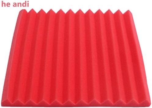 he andi 1 X 12 X 12 inch Acoustic Panels Studio Foam Wedges （12 PC) (Red)
