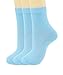 SRYL womens Super soft Combed cotton socks 3-Pairs,5-Pairs(Multicolor may choose) C310 (3 pairs-Light blue)