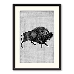 Black Paper Framed Canvas Wall Art for Living Room, Bedroom Beasts Black and White Canvas Prints for Home Decoration Ready to Hanging - 23x31 inches