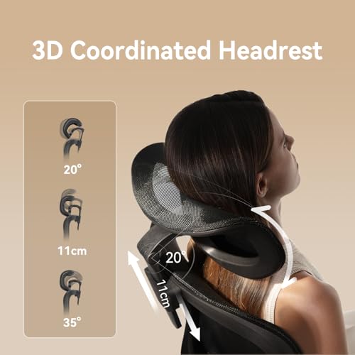 SIHOO M56B Ergonomic Office Chair, High Back Desk Chair, Lumbar Support, Swivel Computer Task Chair with Adjustable Headrest, Tilt Function, Black