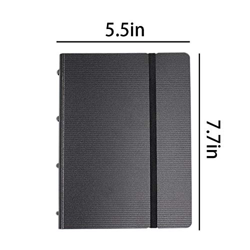 Eilova 4 Holes Binder Card Book Holder Name Card Organizer Storage Bag with 5 Colored Index Tabs(90 Card Slots, Hold up to 180 Sheet Cards)