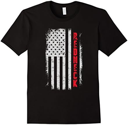 Mens Redneck American Flag T-shirt Large Black