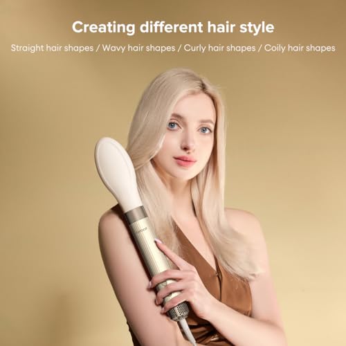 Airbot Hyperstyler &Dryer Hair Straightening Set with Styler and Wrap, Professional Hair Tools for Curly Hair, Gold.
