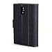 BlackBerry Passport Case, ACEABOVE [Stand Feature] Blackberry Passport Wallet Case **NEW** [Book Cover Case] [Black] - Premium Genuine Leather Wallet cover with Hand Strap - Leather Case with STAND Flip Cover and Credit Card ID Holders for Blackberry Passport 2014 Model – (Black)