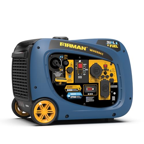 FIRMAN WH03041 Dual Fuel Inverter Portable Generator 3300W Gas Propane Recoil S…