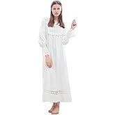 Victorian Princess Style Cotton Nightgown for Women Vintage Palace Sleepwear