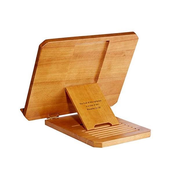 Wood Tree of Life Adjustable Table Top Book Stand, 16 Inch The Home