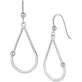 Vanbelle Sterling Silver Jewelry - Rhodium Plated with 925 Stamp - Pear Shape Dangling Earring - Elegant Handcrafted Earring for Women