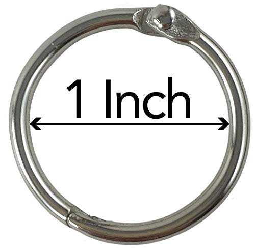 200 Pack Book Rings, Small 1-Inch Metal Rings, Nickel Plated Metal Rings for Flashcards, Index Card Rings, Come with Single Hole Punch Low Force 1-Hole Punch, 20 Sheets Punch Capacity, 1/4" Holes