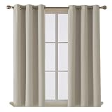 Deconovo Room Darkening Thermal Insulated Blackout Grommet Window Curtain Panel for Living Room, Light Beige, 42x63 Inch, 1 Panel