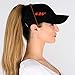 Phrase3 Ponytail Hat - Womens Ponytail Baseball Caps with High Ponytail Hole Design for Messy High Buns, All Cotton, Breathable (Black)