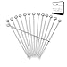 CRESIMO 4.3 Inch Stainless Steel Cocktail Picks (Set of 14) with BONUS eBook Recipe Guide! Reusable Metal Martini Skewers and Sticks - Good for Bloody Mary Drinks, Garnish, Appetizers, and Much More!