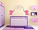 ARES Cute Pink Elephant Wall Decals, Family Wall Stickers for Kid Room, Baby Nursery Decor