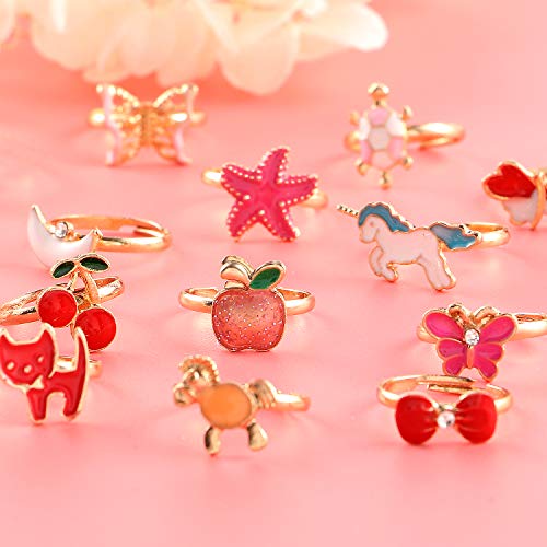image for Golray 36 Pcs Little Girl Jewelry Rings Children Kids Rings Gift Jewel