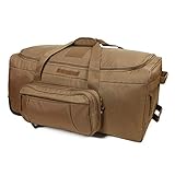 ARMYCAMOUSA Military Tactical Wheeled Deployment Trolley Duffel Bag Heavy-Duty Camping Hiking Running Trekking (08360A Coyote)