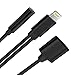 KPAO 2in1 Lightning to 3.5mm Audio Adapter and Lightning Charging Port for iPhone Support iOS 10.3 (black)