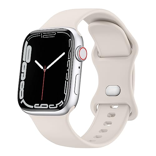 Meliya Band for Apple Watch Series 8 SE 7 6 5 4 3 2 1 45/41/40/44/38/42mm Women Men Soft Replacement Silicone Band for iWatch