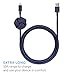 Native Union NIGHT Cable - Lightning to USB Charging/Sync Cable - Extra Long 3 Meter Braided Cable with Weighted Anchor Knot - Compatible with iPhone, iPad, iPod (Marine)