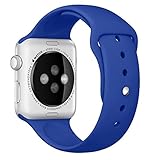 Apple Watch Band, Perman Sports Comfort Smooth Silicone Replacement Smart Watch Bracelet Strap Band Watchband for Apple Watch 42mm Blue