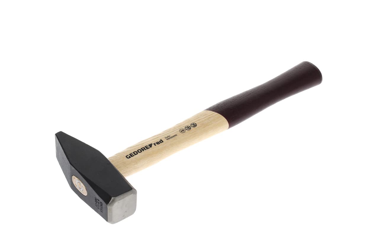 GEDORE red Engineer’s hammer with wooden handle, 1500 g head weight, Hammer with ash wood handle, Tool, Forged, R92100055