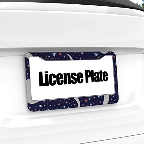 アルミナンバーフレーム ビューティー ナンバーホルダ ナンバーカバー フレーム ナンバープレート ナンバープレートフレーム 楽器 音響機器 普通車 星空 錆びにくい カバー アクセサリー 耐紫外線 ライセンスフレーム 月と星 軽自動車対応 2個セット 防水性 耐久性 錆び