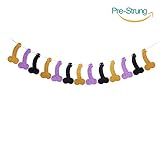 Bachelorette Party Decorations and Supplies-Penis Banner Glitter Foam Letters for Bridal Showers,Hen Party Favors,Girl Night Out Décor-Hang Bunting Funny Gag Gift Photo Props Gold Garland