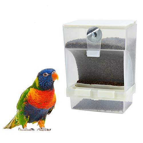 Timoo No Mess Bird Feeder for Cage Automatic Parakeet Feeder Cage Accessories, Load 14oz Feed - Thumbnail 6