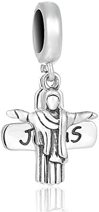 [BLACK FRIDAY DEAL] Sterling Silver Cross Jesus Charm Beads Fit PANDORA Bracelets