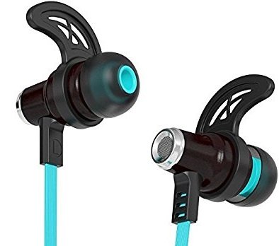 Symphonized NRG Bluetooth Wireless Wood in-Ear Noise-isolating Headphones, Earbuds, Earphones with Mic & Volume Control (Blue)