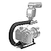 ChromLives Camera Stabilizer Handle Grip 4-in-1 Camcorder Action Camera Smartphone DSLR Handle Stabilizer Low Position Shooting System C Shape Compatible with Nikon Canon Sony GoPro SJCAM iPhone