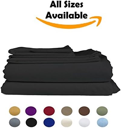 Roze Linen "Mega Sale" 600 Thread Count Hotel Series Sheet Set 4-Piece ( Size : RV 42 X 80 ) Solid Pattern ( Black ) Fit Up to 5-6" inches Depth !! 100% Egyptian Cotton !!